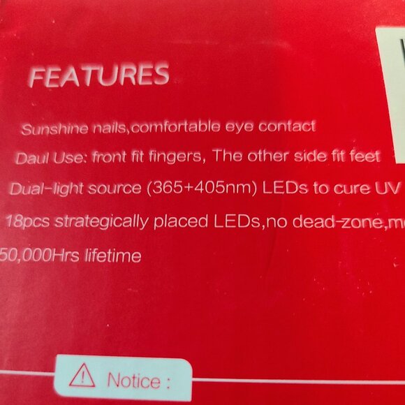 SUNVU  SUNSHINE  NAILS -2 - 1 LED/UV LAMP - SUN9C- 24 W POWER -GEL CURING (PINK) - Picture 12 of 15